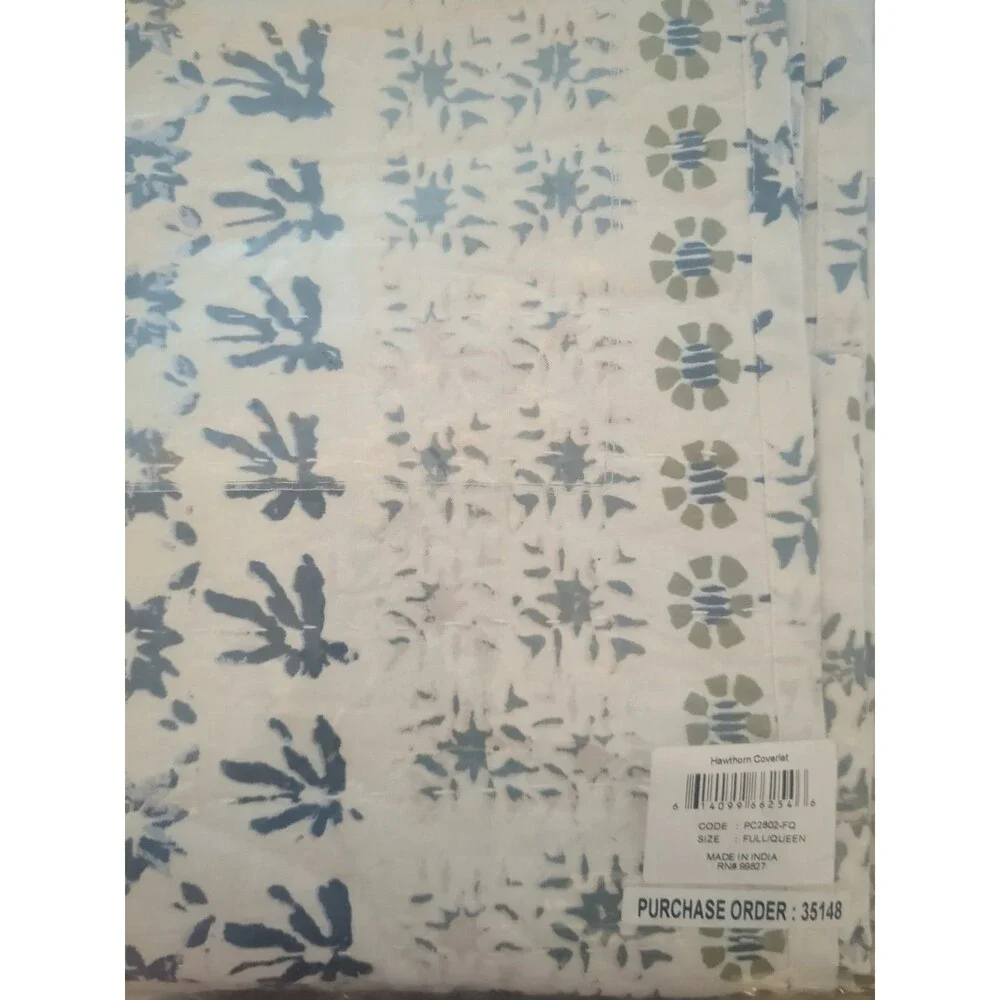 Annie Selke Hawthorn Neutral Coverlet Full/Queen 💯 Cotton Luxe Bedding